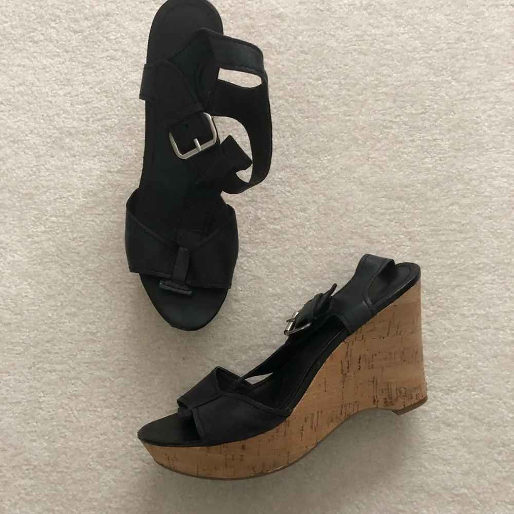 Franco Sarto Black Wedges Size 10